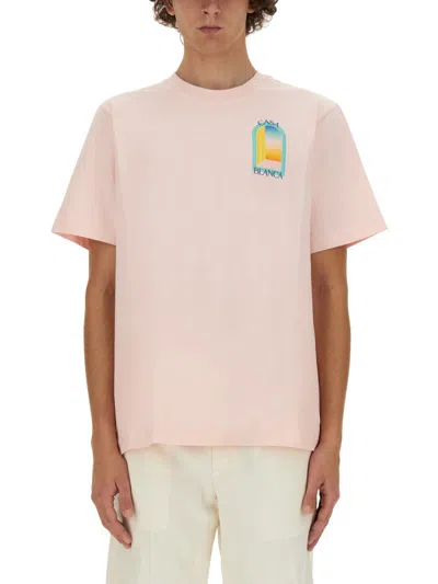 Casablanca T-shirt "larc Color" In Pink