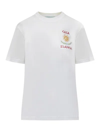 Casablanca Le Temple Du Savoir Graphic Printed T In White