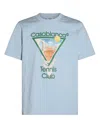 Casablanca Cotton T-shirt With Graphic Print In Lightblue