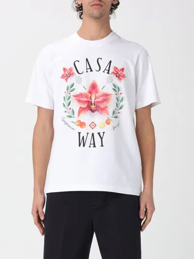 Casablanca Casa Way Orchid Organic Cotton T Shirt In White