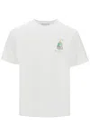 Casablanca Objets En Vrac White Crewneck T-shirt With Print In Cotton Man In White