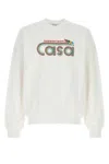 Casablanca Cotton Crew Neck Sweatshirt With Graphic Print In White