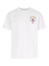 Casablanca T-shirt Girocollo Con Logo Sul Fronte In Cotone Bianca Uomo In White