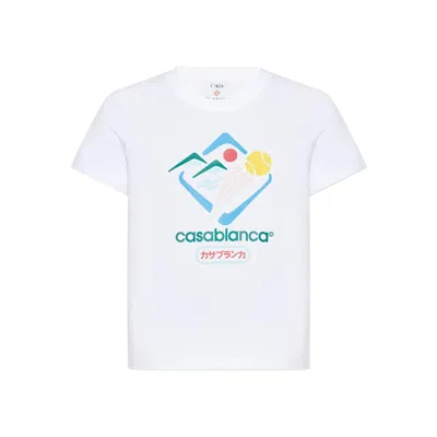 Casablanca Mountain Sports Cropped T-shirt In White