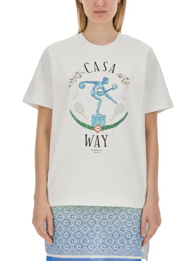 Casablanca T-shirt With Logo In White
