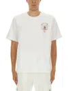 Casablanca T-shirt Girocollo Con Logo Sul Fronte In Cotone Bianca Uomo