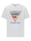 Casablanca Cotton Crew Neck T-shirt With Graphic Print In Multi