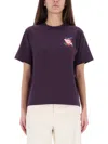 Casablanca Cropped Dragonfly Floral T-shirt With Logo Detail In Purple