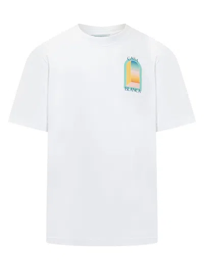 Casablanca 'l' Arc Coloré T-shirt In White