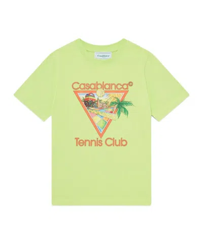 Casablanca Afro Curbism Printed Cotton T-shirt In Cubism Tennis