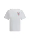 Casablanca T-shirt Girocollo Con Logo Sul Fronte In Cotone Bianca Uomo In Yellow