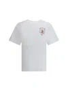 Casablanca T-shirt Girocollo Con Logo Sul Fronte In Cotone Bianca Uomo In Yellow