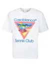 Casablanca Crew Neck Graphic Print Short Sleeves Top In White