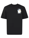 Casablanca Crew Neck Graphic Print Short Sleeves In Black