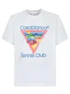 Casablanca Cotton Crew Neck T-shirt With Graphic Print In Gray