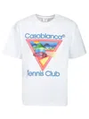 Casablanca Crew Neck Graphic Print Short Sleeves Top In White