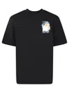Casablanca Crew Neck Graphic Print Short Sleeves In Black