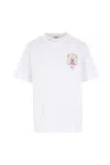 Casablanca T-shirt Girocollo Con Logo Sul Fronte In Cotone Bianca Uomo In White
