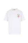 Casablanca T-shirt Girocollo Con Logo Sul Fronte In Cotone Bianca Uomo In White