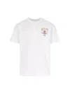 Casablanca T-shirt Girocollo Con Logo Sul Fronte In Cotone Bianca Uomo In White