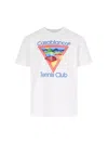 Casablanca Cotton Crew Neck T-shirt With Graphic Print In White