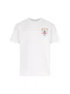 Casablanca T-shirt Girocollo Con Logo Sul Fronte In Cotone Bianca Uomo