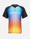 Casablanca Mesh Gradient Football T-shirt With Contrast Piping In Multi