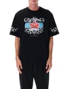 Casablanca Blades Printed Organic Cotton-jersey T-shirt In Black