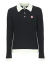 Casablanca Men Black Polo Shirt With Classic Collar And Logo Patch On The Front In Cotton Blend Man In Black