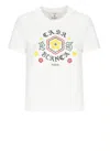 Casablanca White Cotton T-shirt With Print In Black