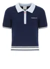 Casablanca Merino Wool Polo Shirt In Blue