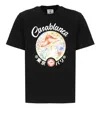Casablanca Black Crewneck T-shirt With Logo On The Front In Black