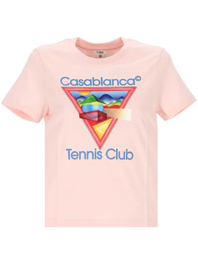 Casablanca Tennis Club Icon T-shirt In Pink