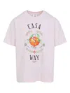 Casablanca Pale Pink Casa Way Orange Mascot T-shirt In Pink