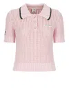 Casablanca Cotton Mouliné Polo Shirt In Pink