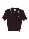 Casablanca Short-sleeved Cotton Polo Shirt In Burgundy