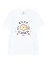 Casablanca Graphic Print Crew Neck Short Sleeve Top In White