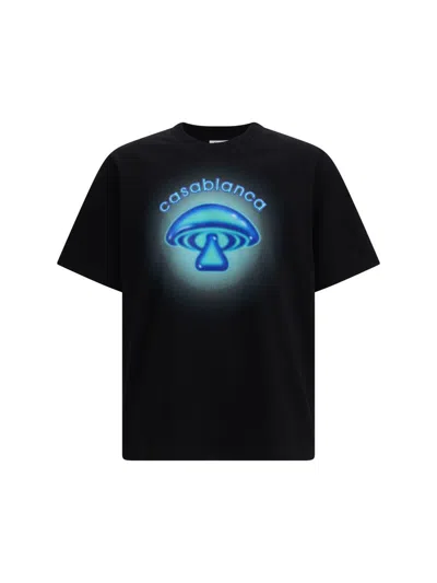Casablanca Men Airbrush Mushroom Print Short-sleeve T-shirt In Black