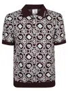 Casablanca Mens Aubergine Embroidered-logo Monogram Cotton Polo Shirt In Multi