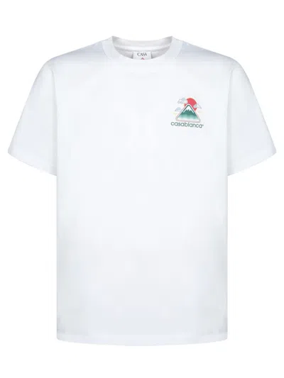 Casablanca Montagne Ondulée Logo-print Cotton-jersey T-shirt In White
