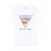 Casablanca Multicolor Graphic Triangle T-shirt In Organic Cotton In White