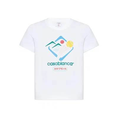 Casablanca Mountain Sports Cropped T-shirt In White