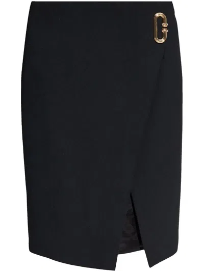 Casablanca Tailored Midi Wrap Skirt In Black