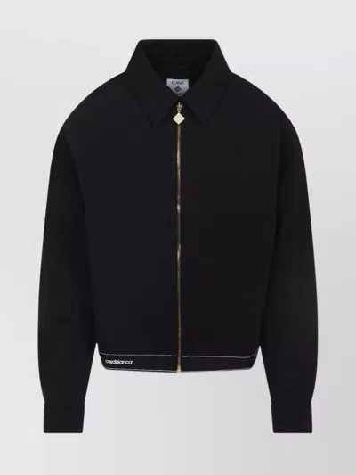 Casablanca Tailored Sports Jacket Piping Detail In Black