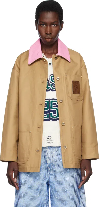 CASABLANCA TAN COTTON WORKWEAR JACKET
