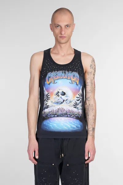 Casablanca Tank Top In Black Cotton In La Premonition Black