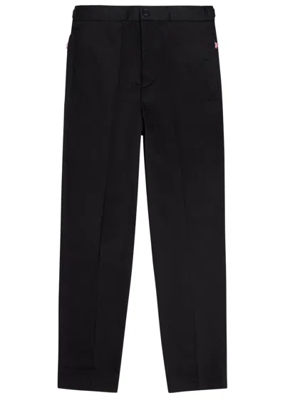 Casablanca Tapered-leg Stretch-cotton Chinos In Black