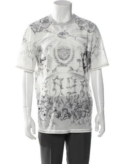 Pre-owned Casablanca Tattoo Floral Print T-shirt In Gray