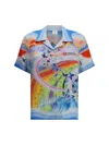 Casablanca Teacher Butterfly Landscape Short Sleeves Shirt In Blue