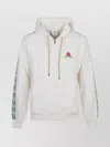 Casablanca Zip-up Hooded Sweatshirt With Patterned Accents In White